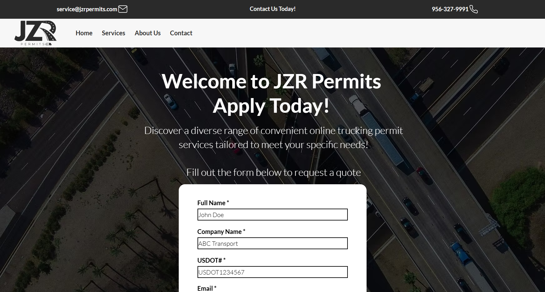 Screenshot: JZR Permits Website
